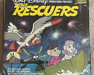 Walt Disney's The Rescuers Vinyl Record. 