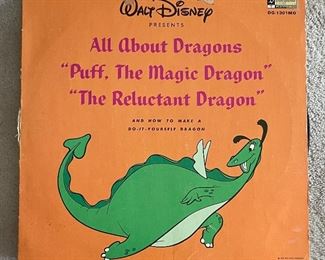 Walt Disney Presents All About Dragons Vinyl Record.