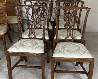 Set off of 8 Queen-Anne Style Dining Chairs. Photo 4 of 4. 