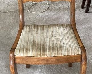 Set of 4 Carved Wood Dining Chairs. 