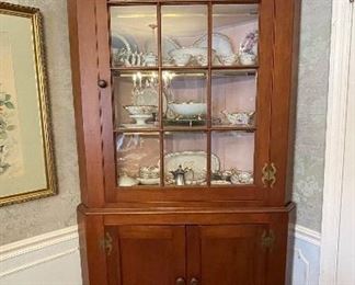 Antique Corner Cabinet with Brass Hardware. Photo 1 of 2. 