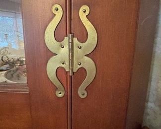 Antique Corner Cabinet with Brass Hardware. Photo 2 of 2. 