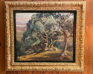 Victor Charreton (1864 - 1936), "Le Grande Arbre." Measures 21.25" x 17. 25." Photo 1 of 2. 