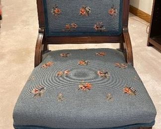 Antique Victorian Eastlake Needlepoint Upholstered Chair - 2 Available. Photo 1 of 2. 