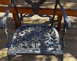 Wrought Iron Outdoor Patio Set with 4 Chairs. Photo 2 of 2. 