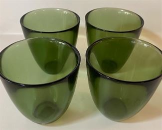 Crate and Barrel Green Glasses