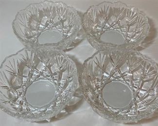 Cut Crystal Ice Cream Bowls