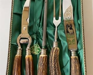4 Piece Stag Handle Serving Set
