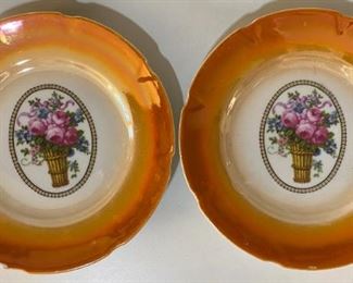Eleanor Orange Lustreware Plates