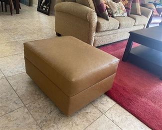 Leather ottoman