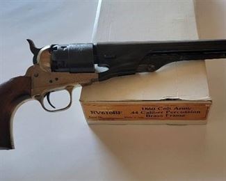1860 Colt Army .44 Caliber Percussion Brass Frame Revolver with Original Box