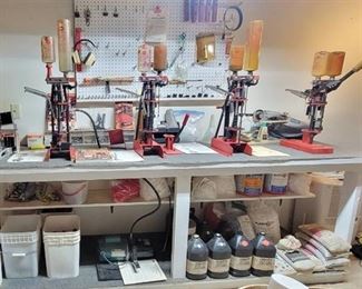 MEC Shot Shell Reloaders, Hydraulic Unit, Scale, Multiple Bags of Lead Shot, Containers Handgun Powder, Replacement Wads, Bushings, Charge Bars Automatic Primer EZ Feeders, Accessories, Shotshell Packers and MORE - LOOK AT PICTURES FOR DETAILS