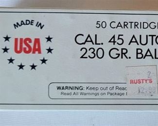 Olin Winchester 50 Cartridges CAL. 45 Auto 230 GR. Ball Ammo - Q4170