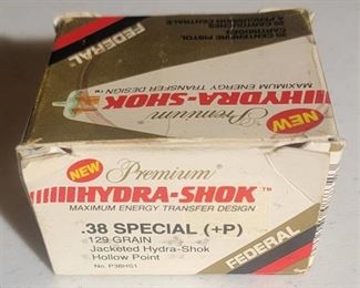 Federal Cartridge .38 Special (+P) 129 Grain Jacketed Hydra-Shik Hollow Point - Box of 14 - No. P38HS1