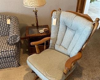 Glider Chair, Table Lamp