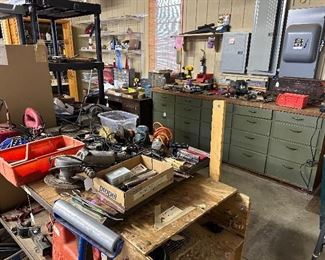 Hand Tools, Power Tools, Steel Worktable,