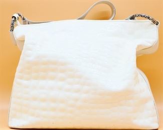Brighton White Textured Leather Handbag