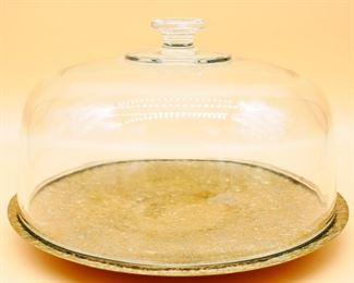 Cake Tray with Glass Dome