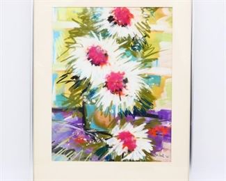 Framed Original Pastel Abstract Art