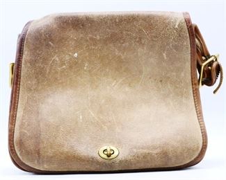 Vintage Coach Brown Leather Saddle Bag Purse
