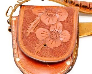 Leather Gunbelt with Cisco "Maker" Custom Leather Holster and Pouch
