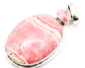 Platinum Rhodochrosite Pendant
