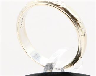 14k Gold Engraved Ring
