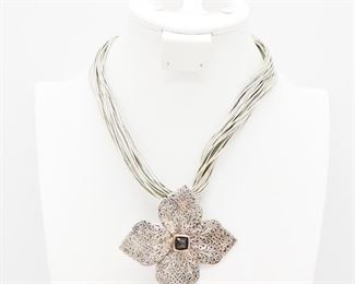 Sterling Silver Moonstone Multi-Strand Necklace
