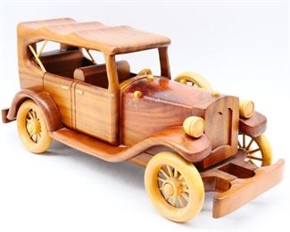 Carved Wood Model A Ford Phaeton by Bill Chase