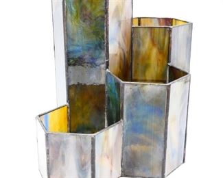 Stained Glass Tiered Candle Holder