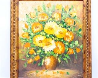 Original Oil on Canvas Flowers Painting