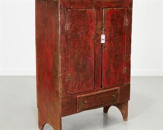 American Primitive painted cupboard