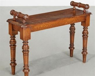 George IV oak hall bench, style of Bullock