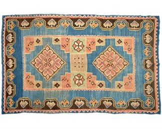 Moroccan blue kilim carpet