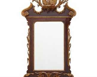 George II style parcel gilt swan mirror