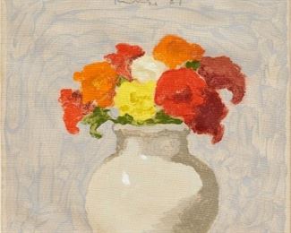 Robert M. Kulicke, monotype on silk, 1987