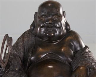 Large Chinese bronze laughing Buddha