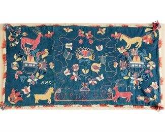 Swedish Agedyna embroidered textile panel