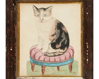 Outsider School, cat watercolor