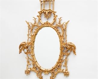 Nice Chinese Chippendale style giltwood mirror
