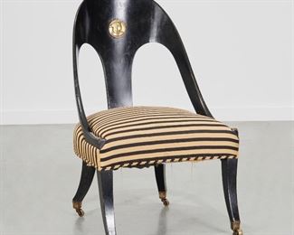 Regency style lacquered spoon back chair