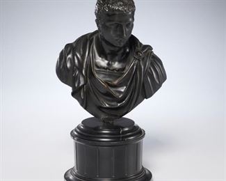 Grand Tour bronze bust of a Roman Emperor
