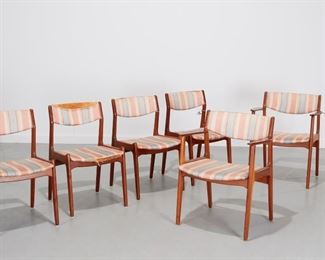 Set (6) Danish Modern teak dining chairs