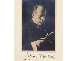 Benito Mussolini, signed photograph, 1926