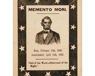 Abraham Lincoln "Memento Mori" woodcut, c. 1865