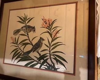 2 Birds by Anne Worsham Richardson (framed – signed – numbered 770/2600,
