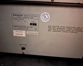 SANYO Stereo Cassette Deck (RD W687A),