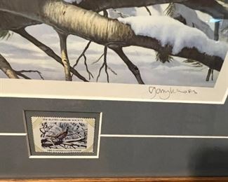 Mirror w/The Ruffed Grouse Society Conservation Stamp 1984,