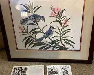 2 Birds by Anne Worsham Richardson (framed – signed – numbered 770/2600,