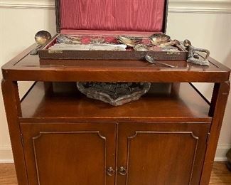 Mahogany record cabinet